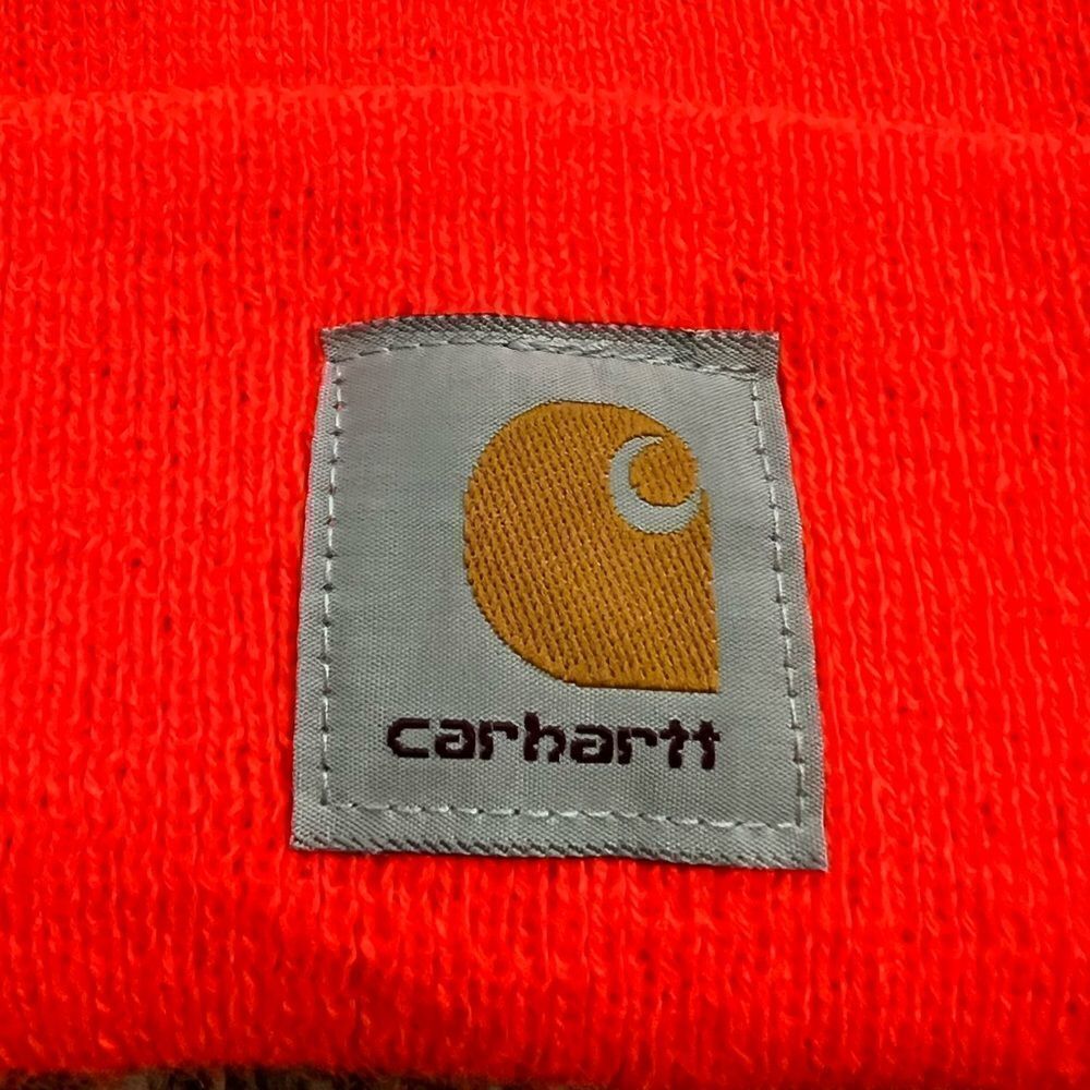 5/$25 Brite Orange Carhartt Beanie Unisex - Picture 3 of 5
